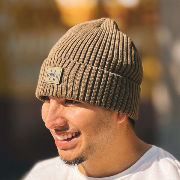 Authentic Brand I-State Olive Ribbed Beanie